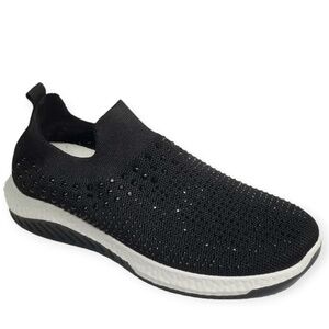 Le Chateau Black Glitter SZ 40 US 9 Stretchy Sneakers Trainers